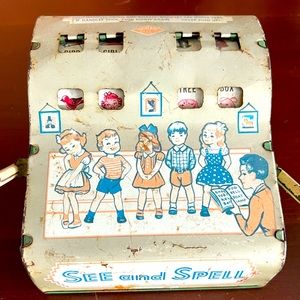 1950’s Childrens See and Spell Toy Vintage antique